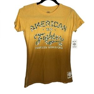 NWT American Fighter Dailey Short Sleeve Mocktwist Tee in Amber Ombré Size XS